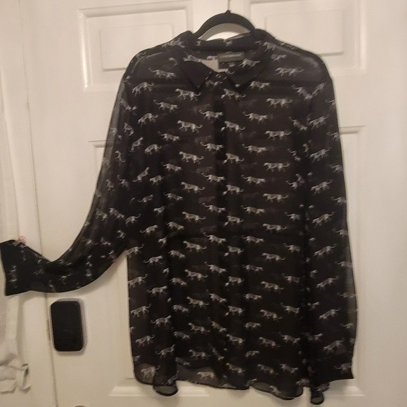 Lane Bryant 22/24 Sheer Cougar Blouse - Picture 1 of 10